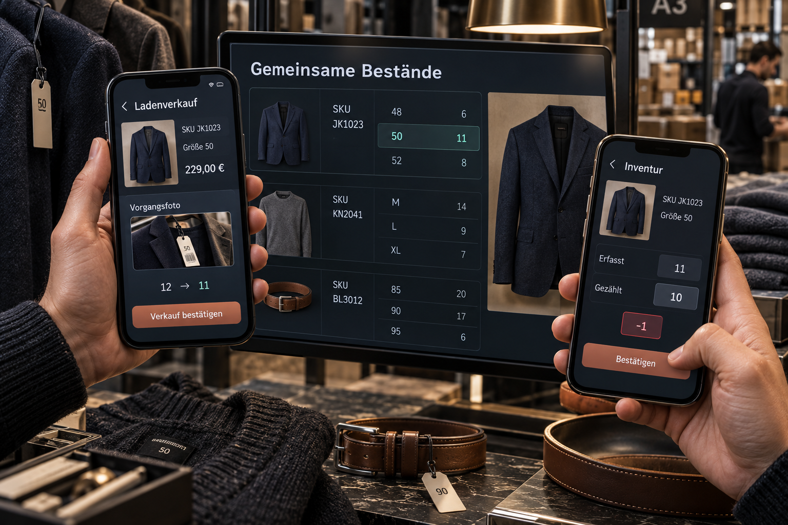 Gemeinsamer Bestand für Onlineshop, Ladenverkauf und Inventur