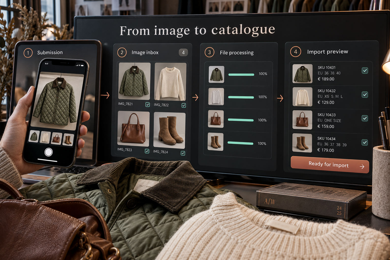 Mobile image submission and import preparation