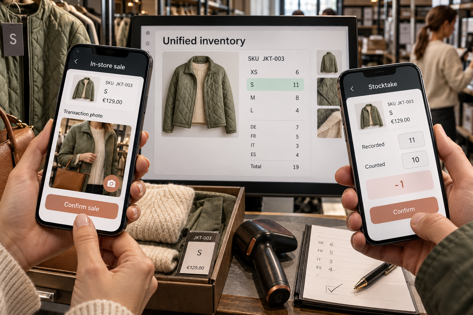 One inventory for online sales, physical retail and stocktaking